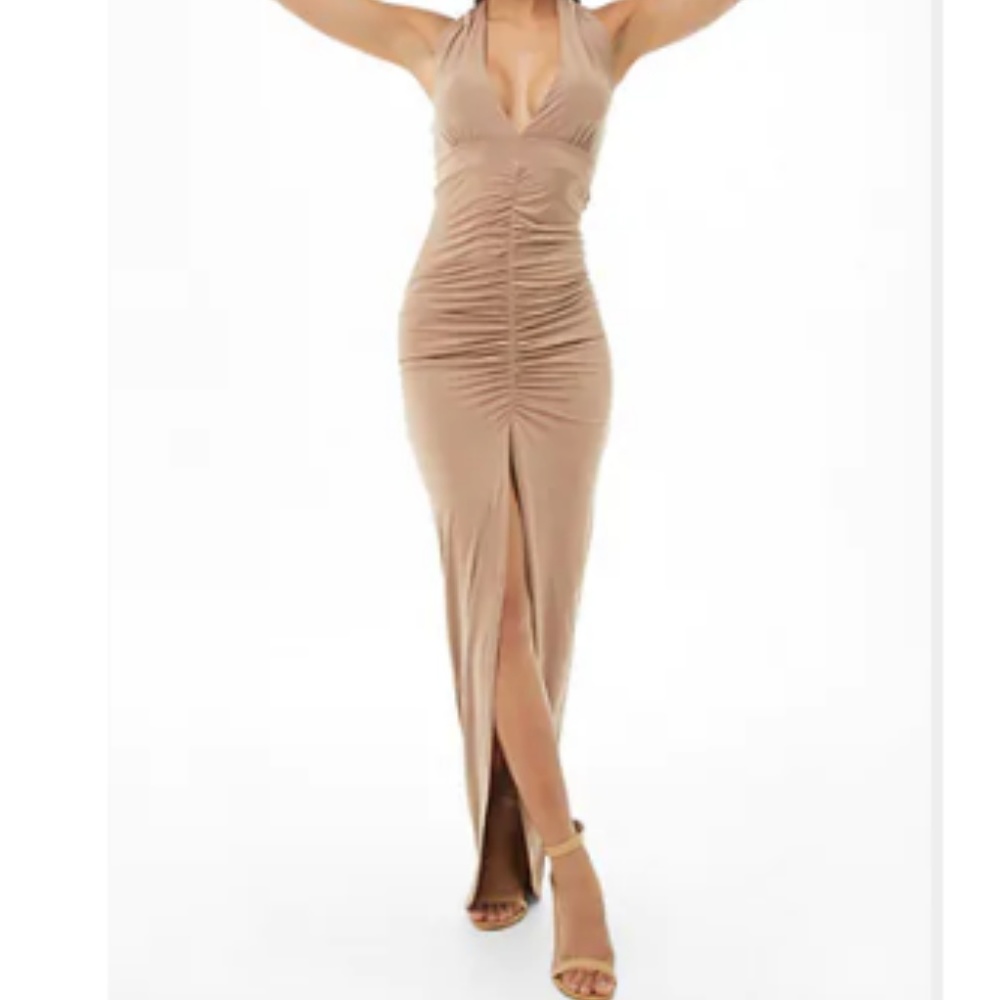 Stretchy Halter Deep V Formal